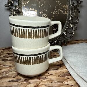 Lenox Percussion Mugs Set of 2 Temper-Temp Stoneware Freezer to Oven USA